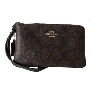 Coach Leather Zip Wristlet